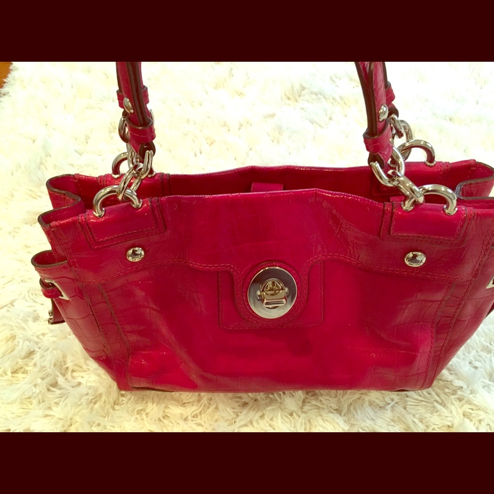 Authentic Coach Pink Patent Leather Purse